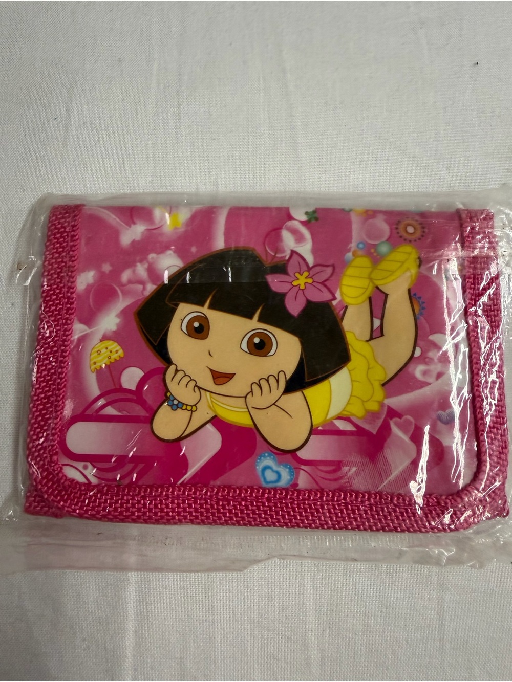 Pink Kids Character Wallet with Flower Accent